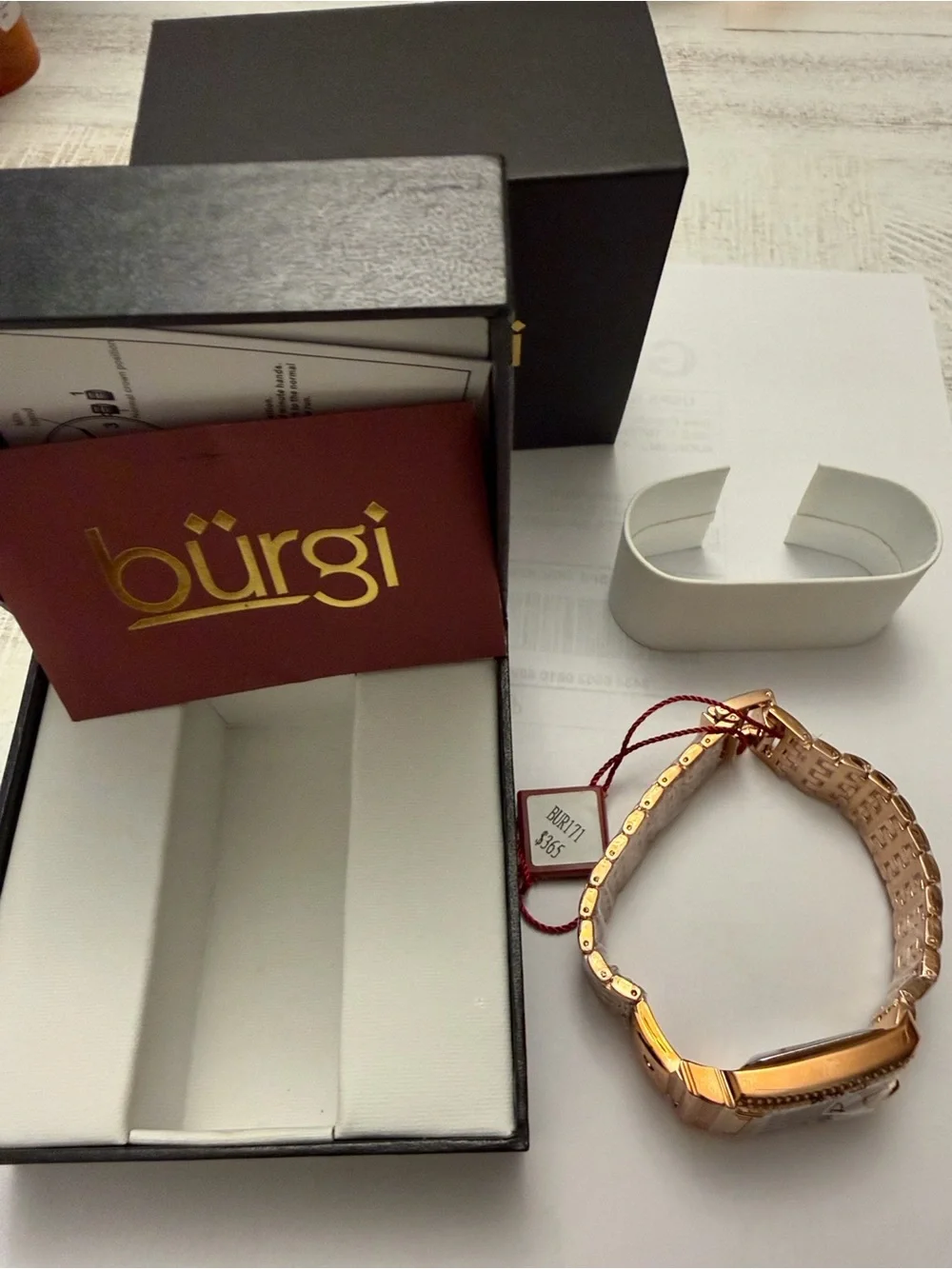 Rose Gold Crystal Accent Bracelet Smartwatch